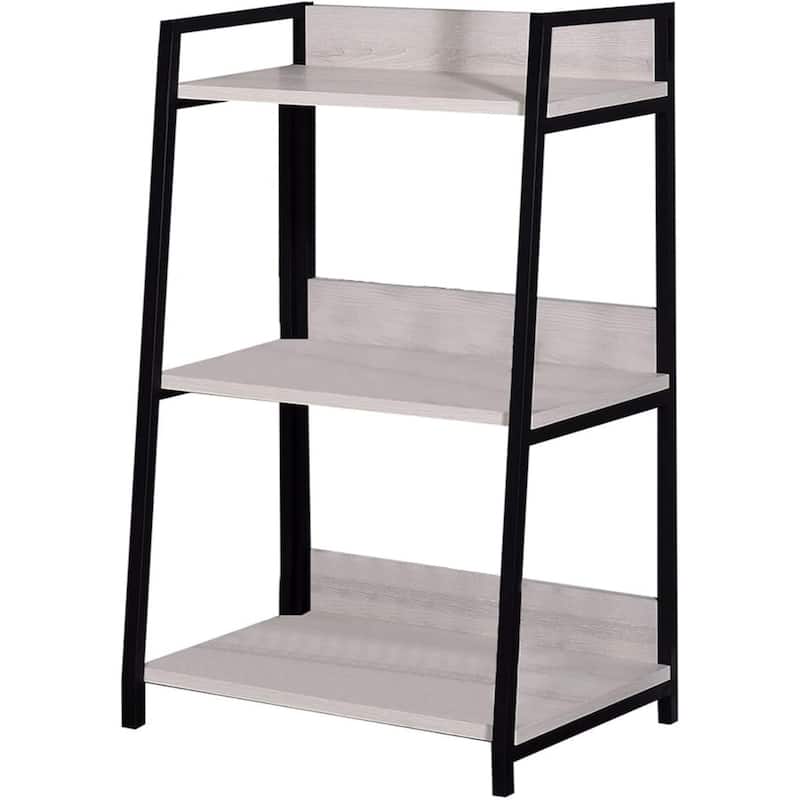 Vertical 3 Shelf Ladder Bookcase Metal Frame and Wood Shelves Perfect for Any Room - 37"H x 24"W x 16"D