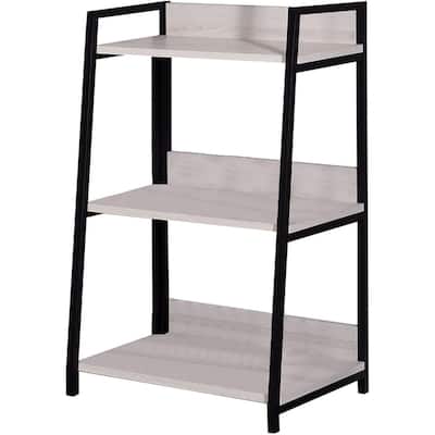 Vertical 3 Shelf Ladder Bookcase Metal Frame and Wood Shelves Perfect for Any Room - 37"H x 24"W x 16"D