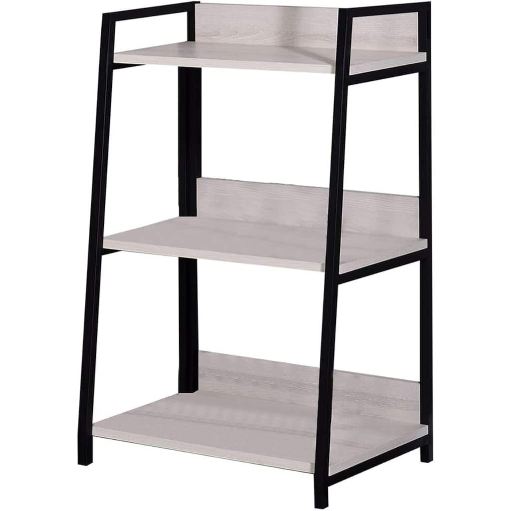 Vertical 3 Shelf Ladder Bookcase Metal Frame and Wood Shelves Perfect for Any Room - 37"H x 24"W x 16"D