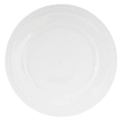 Everyday White Set of 4 Beaded Dinner Plate, 10.5-Inch - 10.5 Inch