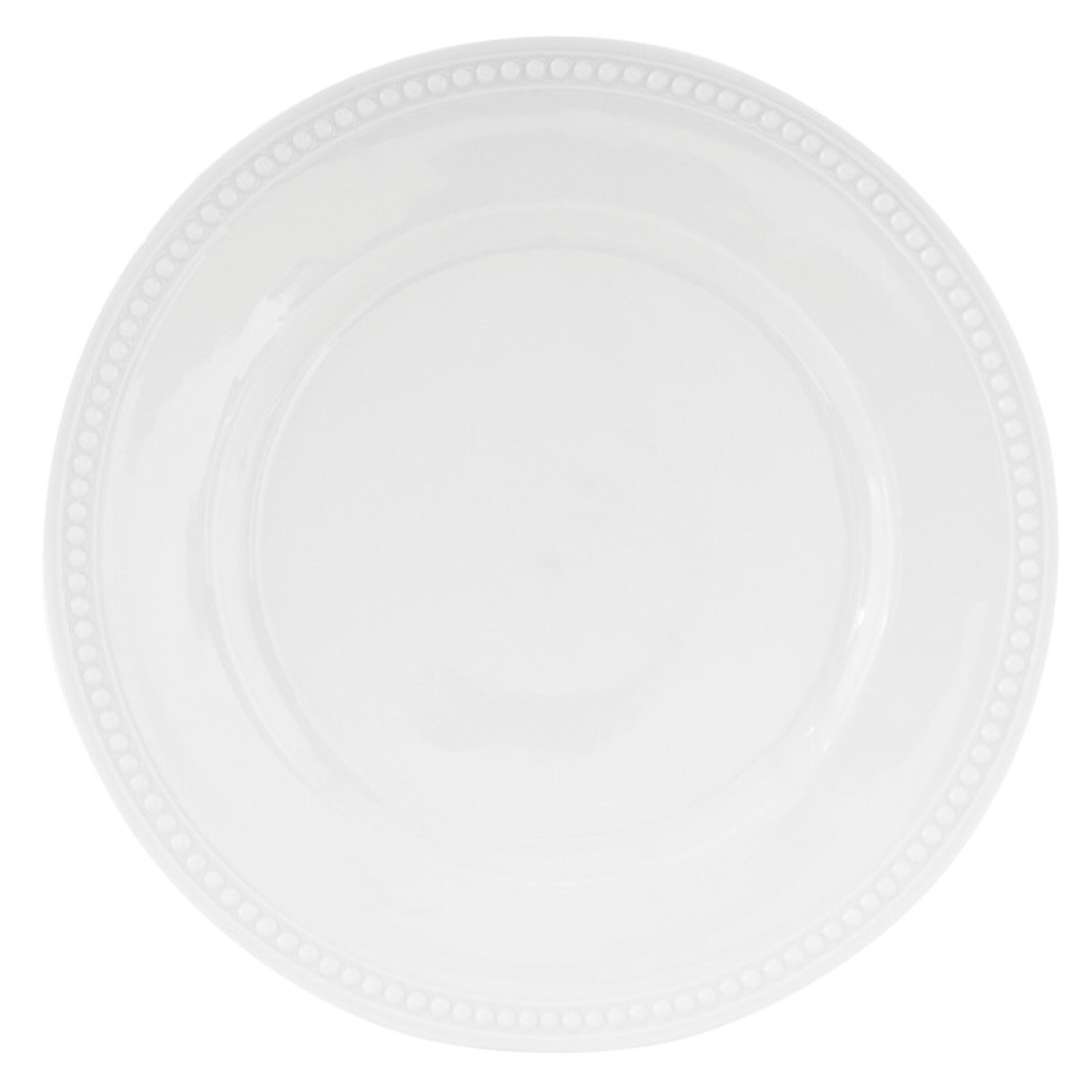 Everyday White by Fitz and Floyd Beaded 10.5 Inch Dinner Plate