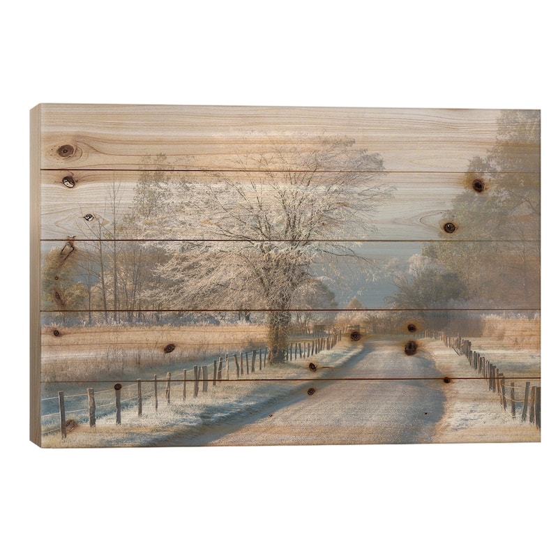 A Frosty Morning Print On Wood by Chris Moore - Multi-Color - 26x40x1.5