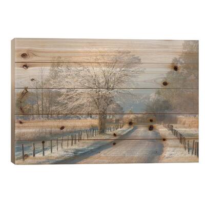 A Frosty Morning Print On Wood by Chris Moore - Multi-Color