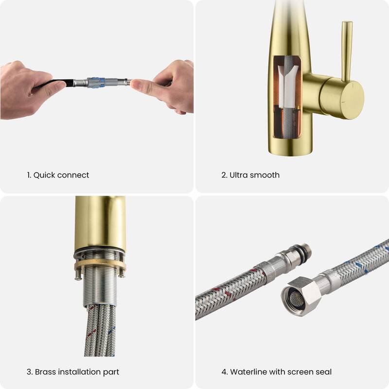 Bari Single Handle Pull Down Kitchen & Bar Sink Faucet