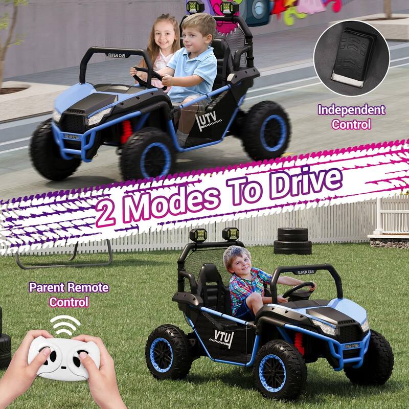 24V Kids Electric Car, 2-Seater UTV Off-Road