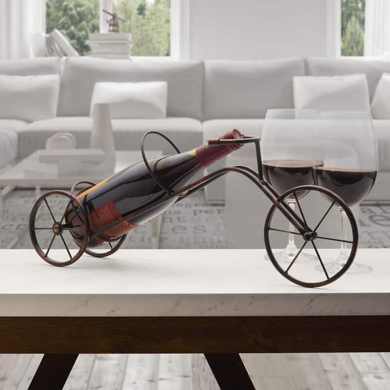 Elements Metal Cart Wine Holder, 20X8 Inch