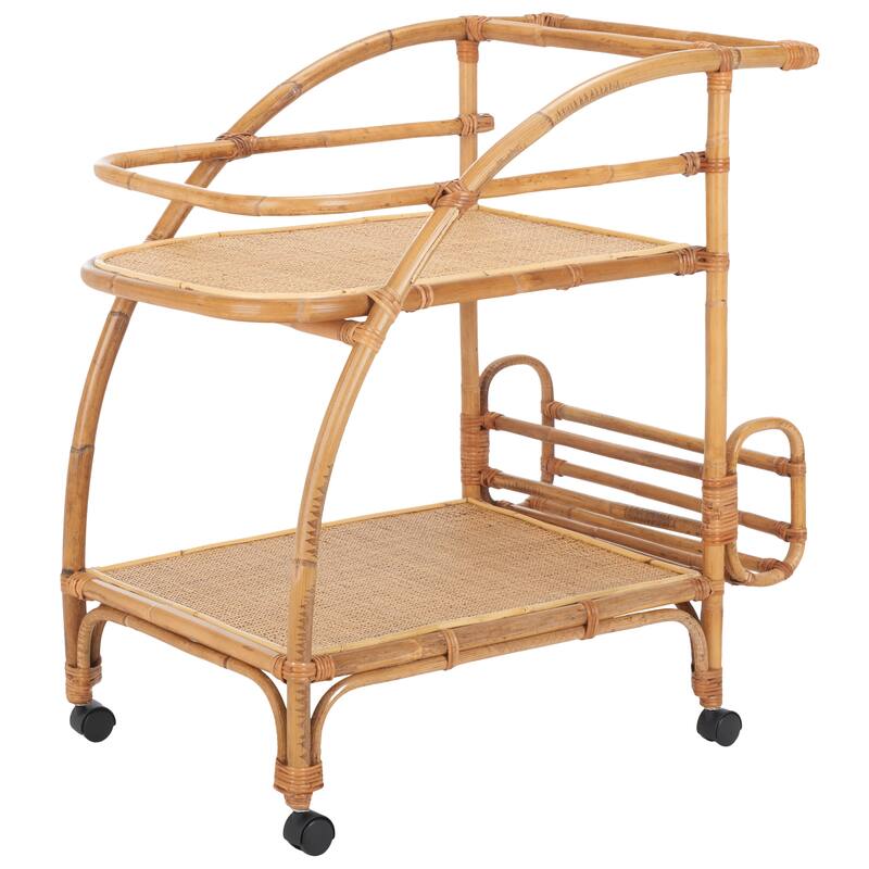 SAFAVIEH Texas 2-Tier Bar Cart - 29" W x 18" D x 28" H - 29Wx18Dx28H