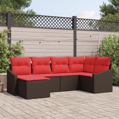 vidaXL 7 Piece Garden Sofa Set with Cushions - 91.9×48.6×46.1