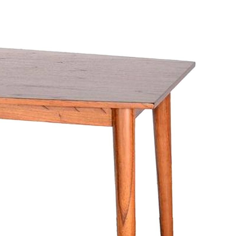 Amy Dining Table, 72 Inch Curved Edge Top, Cinnamon Brown Solid Wood - Cinnamon Brown