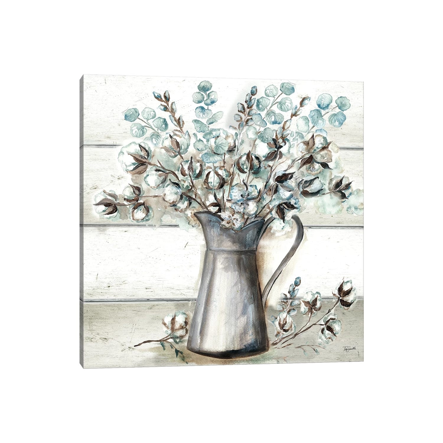 iCanvas "Farmhouse Cotton Tin Pitcher" by Tre Sorelle Studios Canvas Print