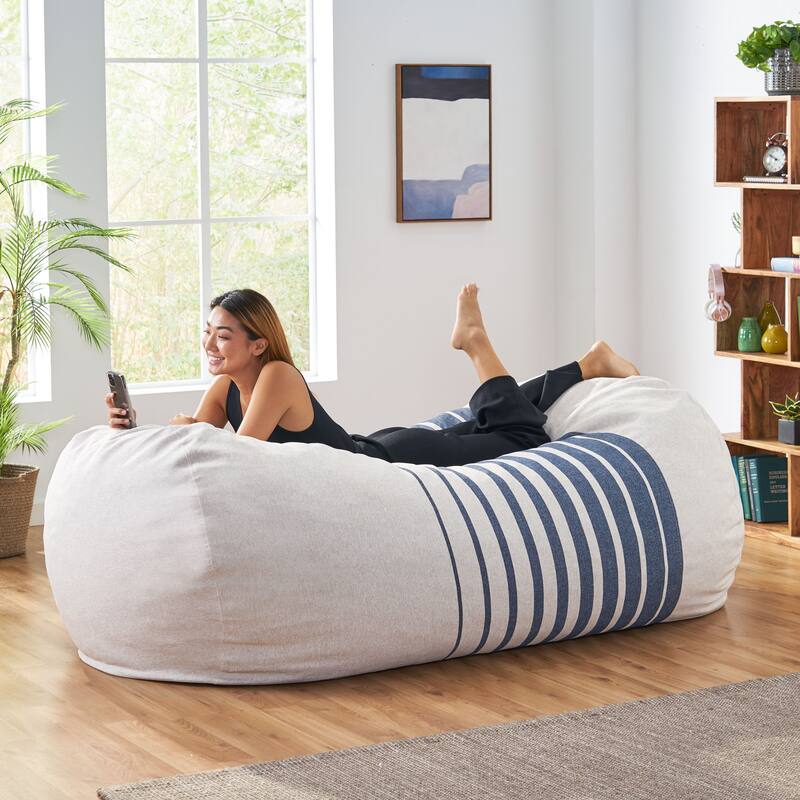 Hudgeons Indoor Striped Bean Bag by Christopher Knight Home