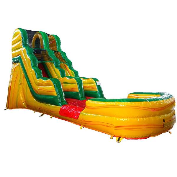 slide 2 of 4, JumpOrange 15' Fiesta Commercial Grade Inflatable Water Slide with Splash Pool for Kids and Adults (with Air Blower) Kids
