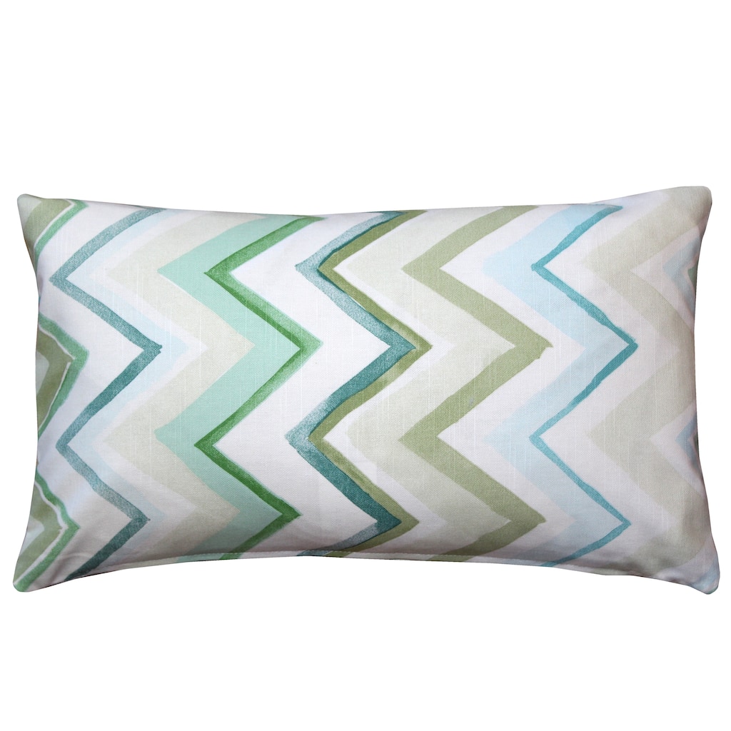 Pillow Decor Pacifico Stripes Green Throw Pillow 12X20