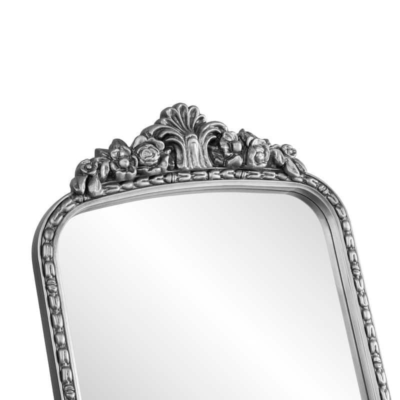Vintage Full-Length Floor Mirror with Ornate Baroque Detailing - N/A