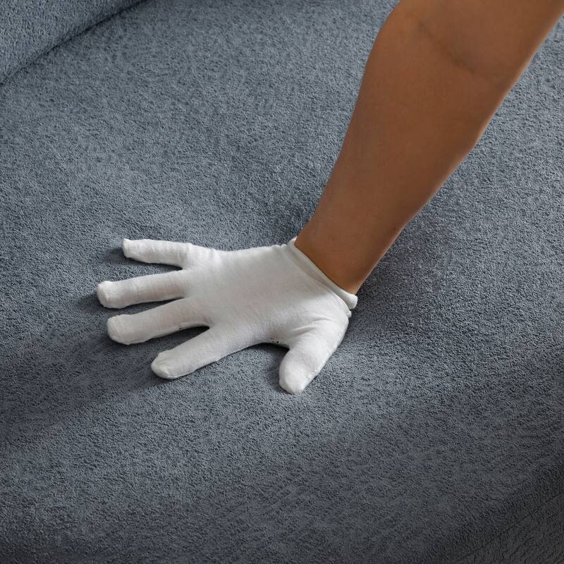 2-in-1 Convertible Folding Sofa Bed Lychee Velvet Futon Loveseat Couch