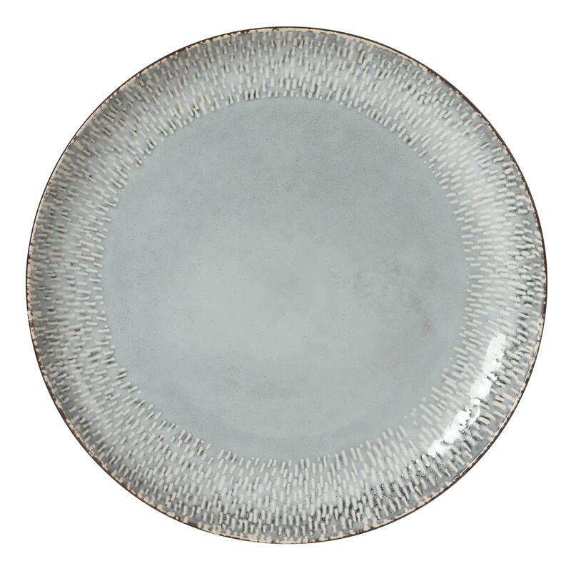 Gibson Elite Jasper 16 Piece Plates and Bowls Reactive Glaze Dishes Stoneware Ceramic Dinnerware Set - Service for 4