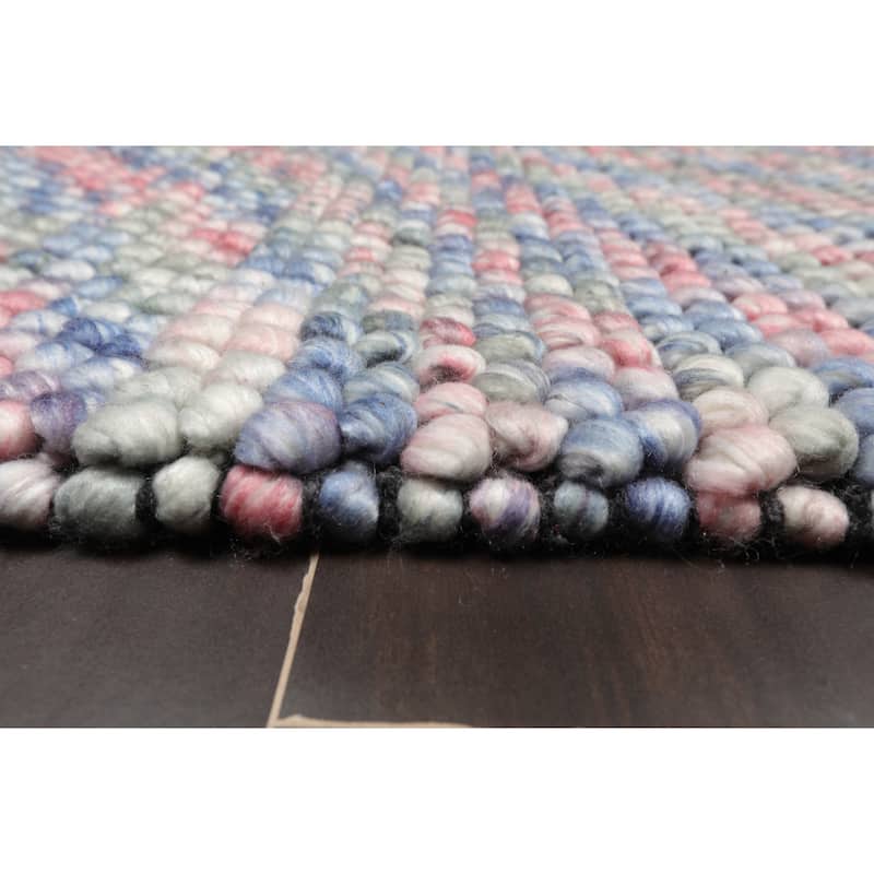Hand Made Pink Polyester Modern & Contemporary Oriental Area Rug