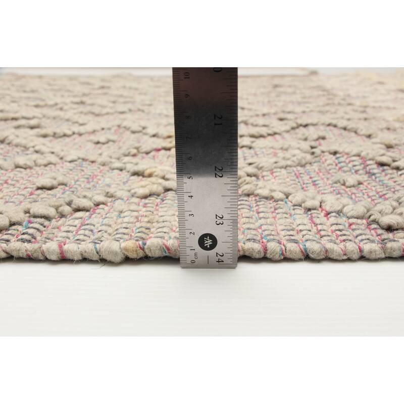 ECARPETGALLERY Braid weave Sienna Pink Wool Rug - 4'11 x 8'4