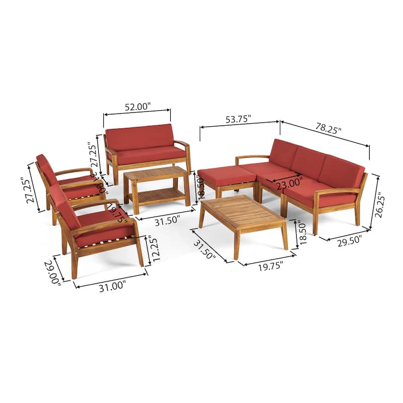 Grenada 7-Seater Sectional Sofa Chat Set with Ottoman by Christopher Knight Home