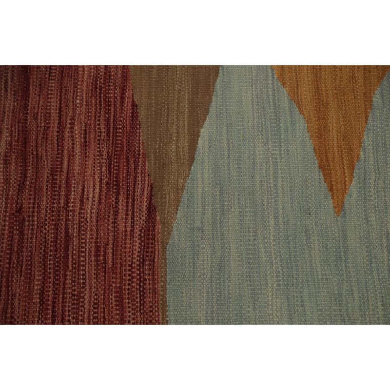 Hand Woven Oriental 100% Wool Carpet Southwestern Tribal Multi-Colored Kilim Area Rug - 6' 6'' X 4' 11''