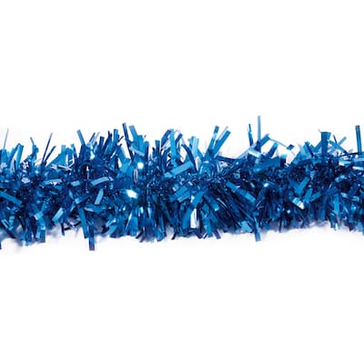 25' Blue Sparkly Tinsel Christmas Garland - Unlit