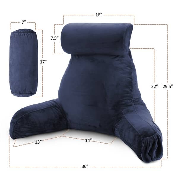 dimension image slide 2 of 62, Nestl Memory Foam Reading Pillow with Backrest, Arms and Pockets