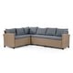 preview thumbnail 8 of 6, Decker Contemporary Wicker Padded Outdoor Sectional Sofa by M&L Co