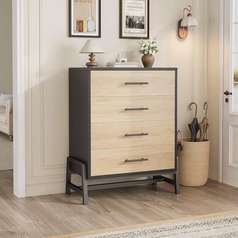 38.6" Tall 4 Drawer Dresser with Storage Freestanding - Brown