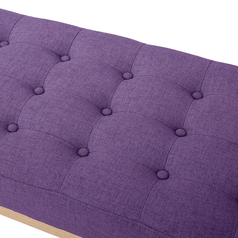 Saxon Mid-century Tufted Fabric Ottoman Bench by Christopher Knight Home - 43.00 L x 15.75 W x 17.00 H