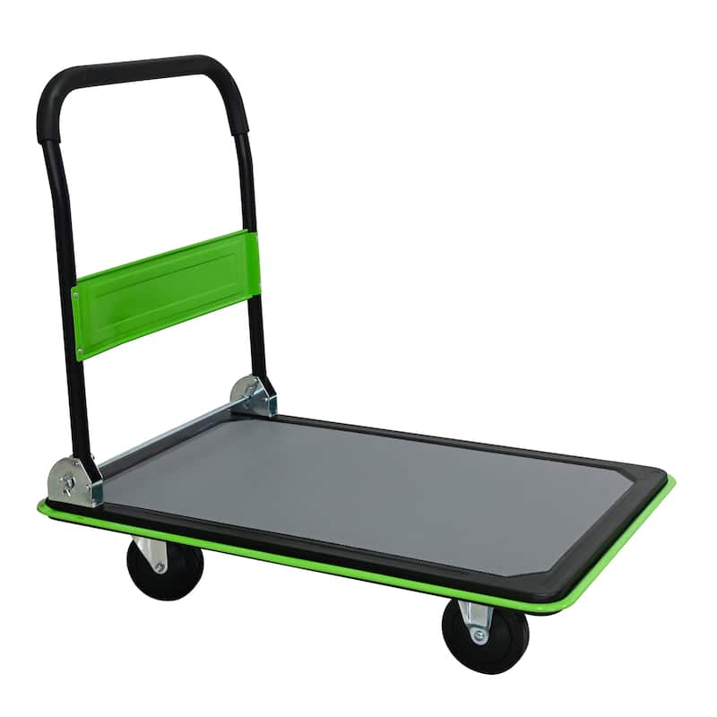 Heavy Duty Folding Flatbed Cart with 360°Swivel Wheels
