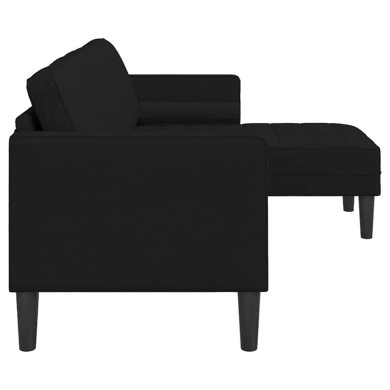 vidaXL 2/3 Piece Sofa Set with Cushions Black/Dark Grey/Light Grey Fabric - 68.1 x 51.6 x 26.4