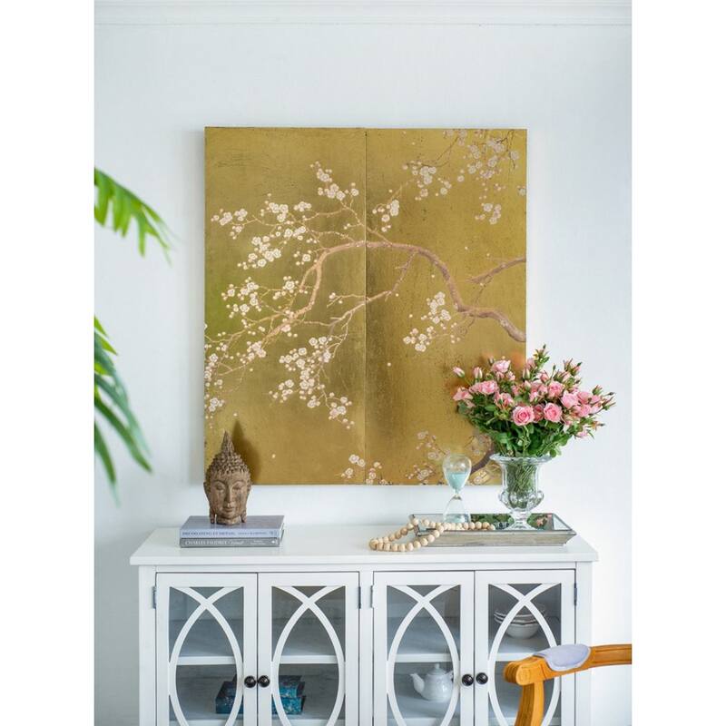 Metallic Cherry Blossom Panel Wall Arts - 21.25" x 47.25" - Set of 2