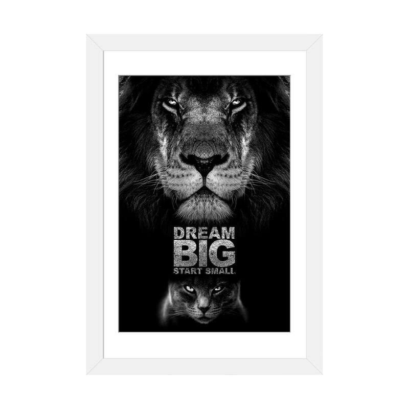 iCanvas "Dream Big Start Small Motivational Quote" by Adrian Baldovino - White - 24x16x1