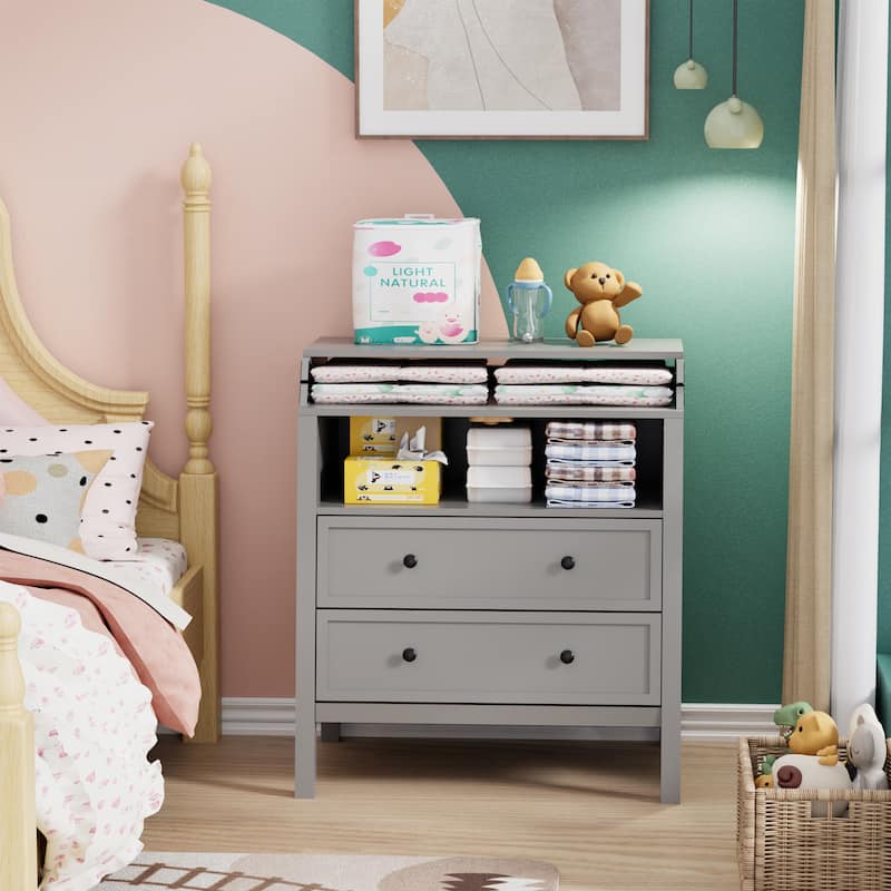 Baby Changing Table Multi-Functional 2 Drawer Dresser