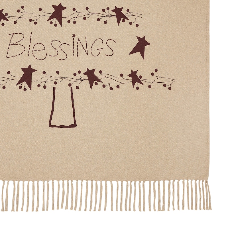 Prim Christmas Blessings Woven Throw 60x50