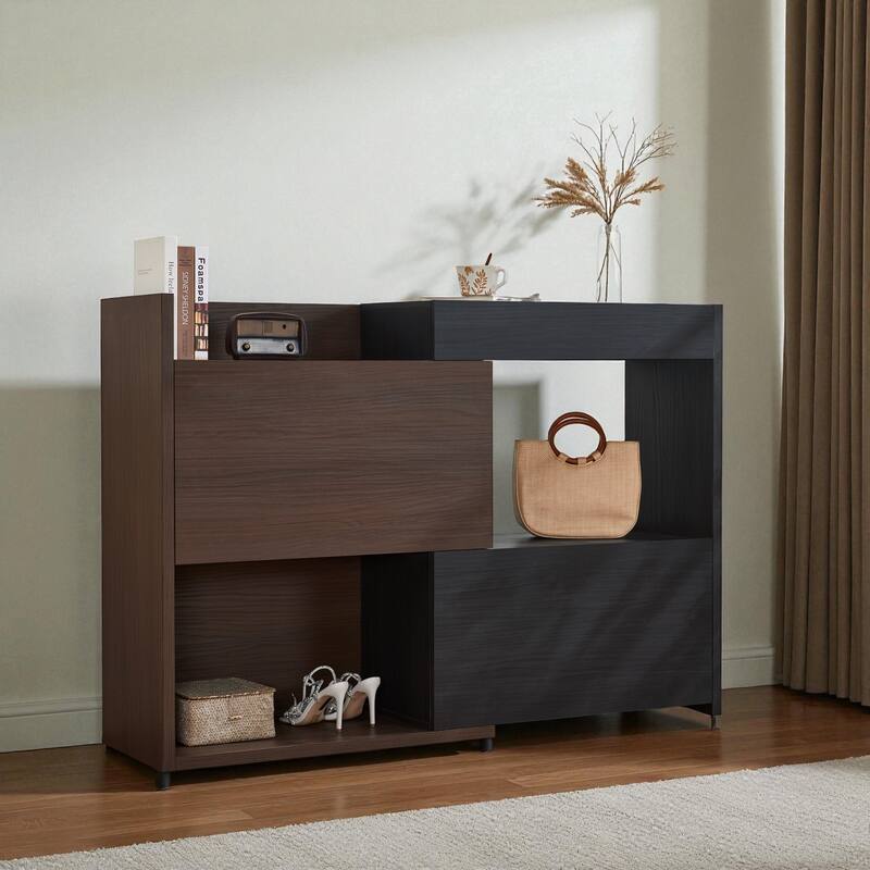 58.8" Extendable Rotating Storage Cabinet with Drawer, Modern Buffet Sideboard for Living Room, Entryway or Office