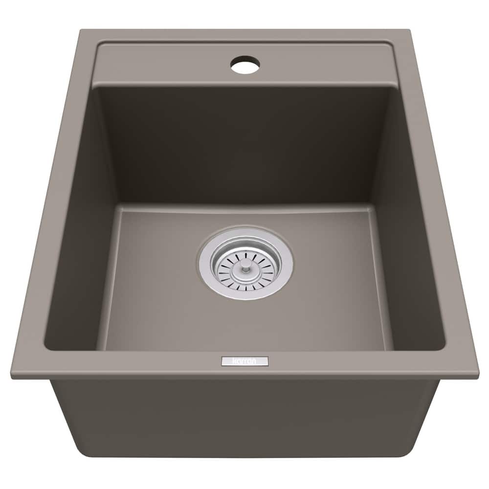 Karran USA QT-825 Quartz Top Mount Sinks 15-3/4" Drop In Single Basin
