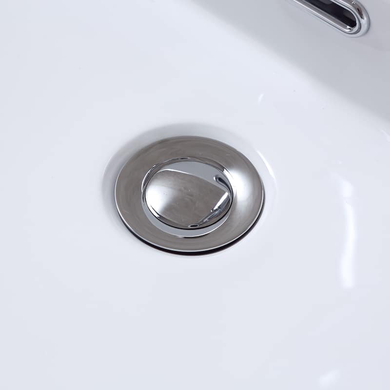 Luxier DS04-T Bathroom Sink Push Pop-Up Drain Stopper with Overflow