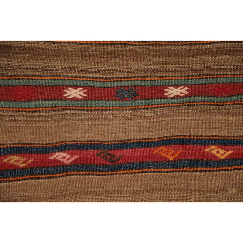 Hand Woven Oriental 100% Wool Carpet Southwestern Tribal Multi-Colored Kilim Area Rug - 7' 8'' X 4' 5''