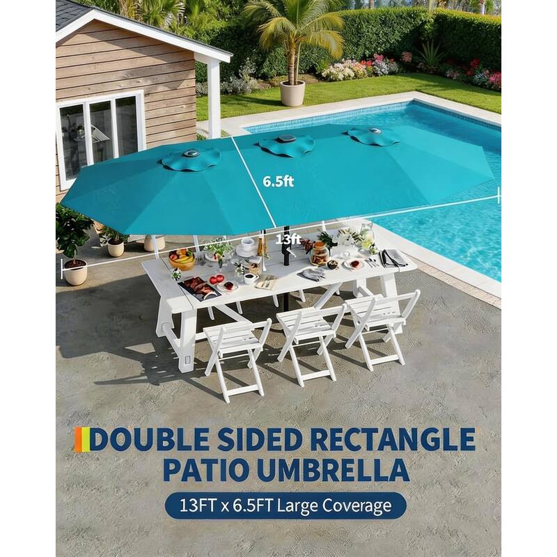 13ft Patio Umbrella, with Double Canopy, No Base