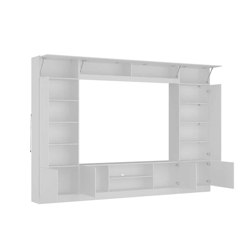 Versatile Wall Unit TV Stand LED Lighting - Accommodates TVs up to 75