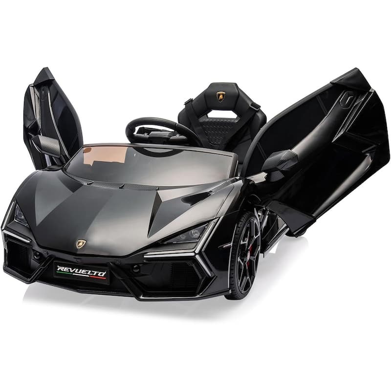 12V Kids Ride On Car, Licensed Lamborghini Revuelto Electric Car for Kids - Black