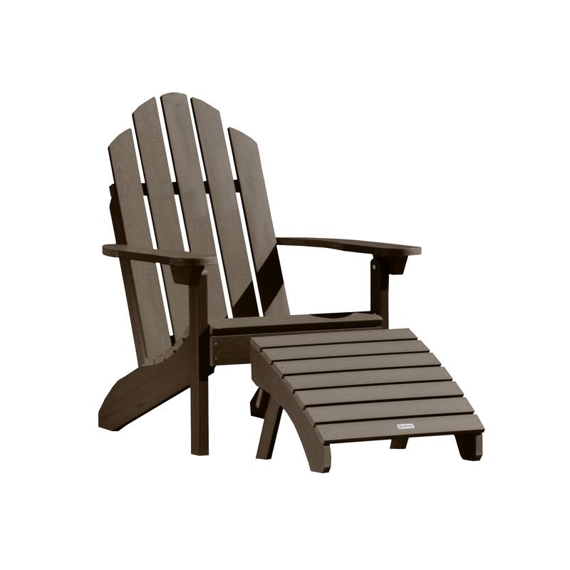 HIGHWOOD Outdoor Chair and Ottoman Set - Weathered Acorn