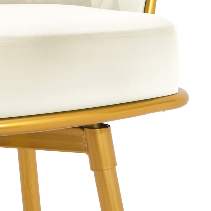 Christopher Knight Home - Lila Modern Gold Finish Swivel Counter Height Bar Stools (Set of 2 )