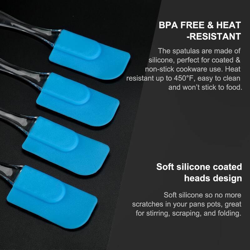 4 Pcs Small Flexible Silicone Spatula Heat Resistant Non Sticky - 4pcs