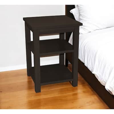 HomeRoots 28" Espresso Solid Wood Nightstand