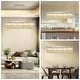 preview thumbnail 19 of 18, 6 lights Rectangle Crystal Chandeliers for Dining Room, 39" Large Linear Water Ripple Glass Island Light Fixture