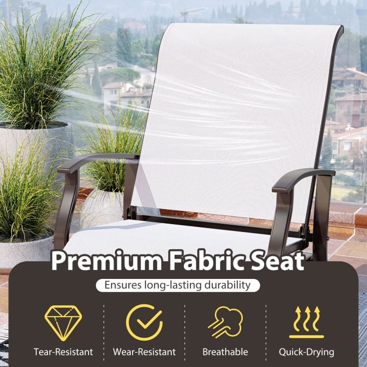 Fabric Metal Outdoor Glider Chairs Set of 2 Patio Set - 32" x 25.5" x 37"