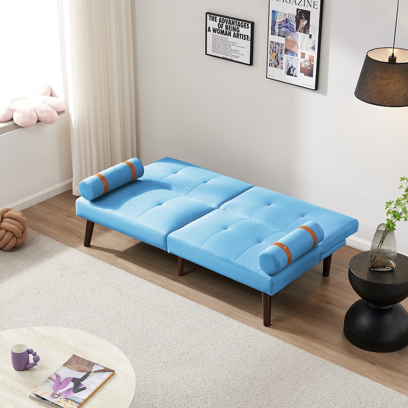 Convertible Sofa Bed Futon With Solid Wood Legs