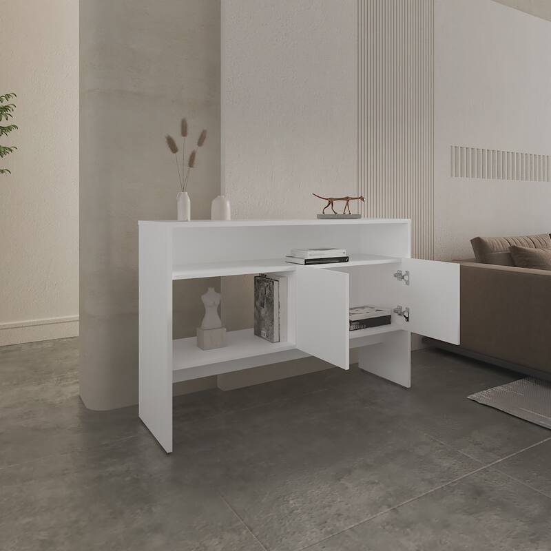 Console Table 31.8" H, with 2 Doors and 3 Shelves